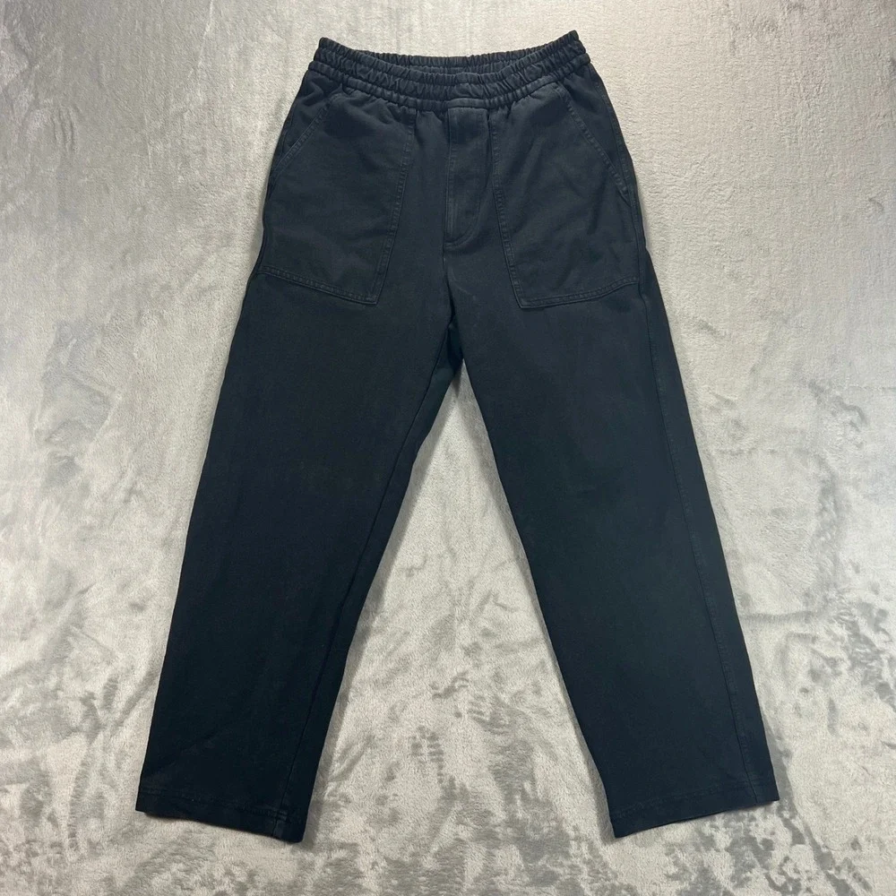 UNIQLO Utility Pants Mens Small Black Cotton Stretch Carpenter Fatigue